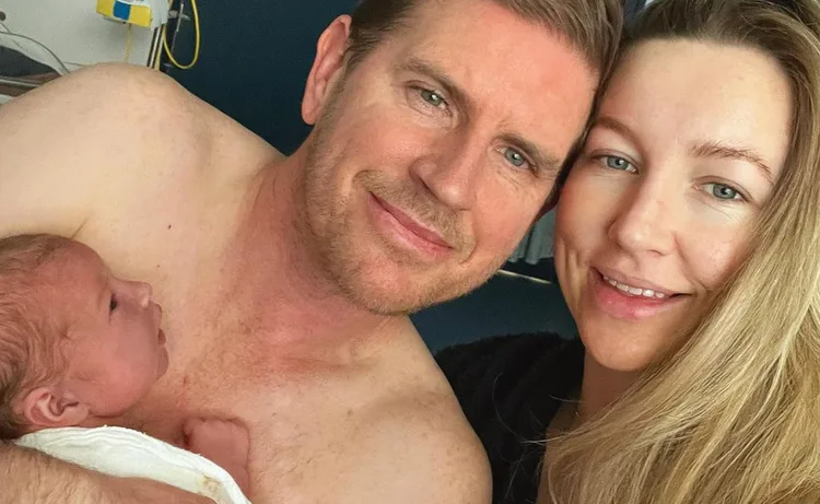 Sunrise weatherman Sam Mac and girlfriend Rebecca James welcome their first baby together